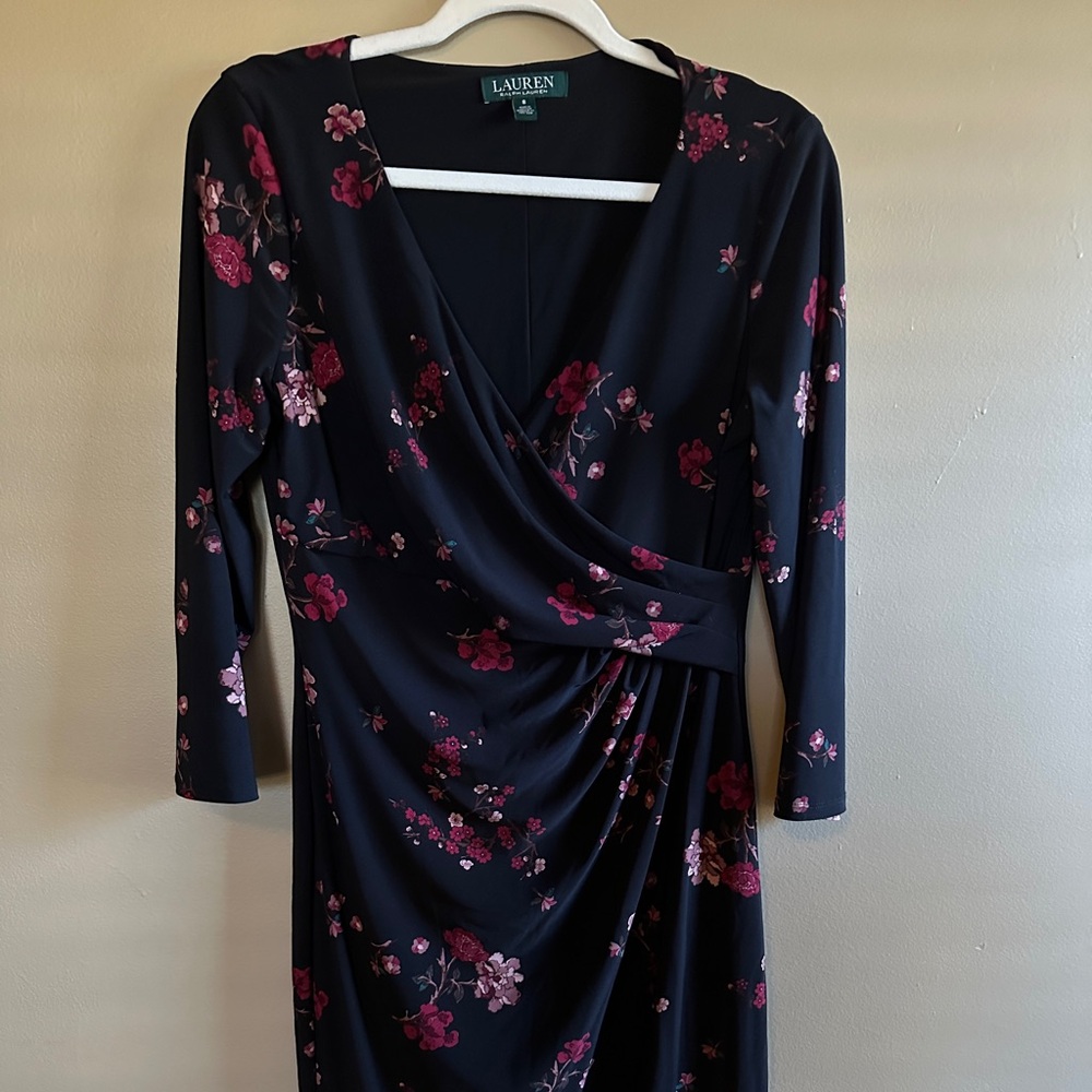 Black and floral long sleeve dress